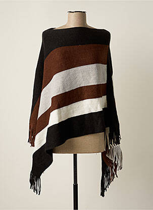 Poncho tissage lainage marron VL COLLECTION femme