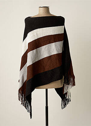 Poncho tissage lainage marron VL COLLECTION femme