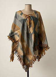 Poncho tissage lainage marron VL COLLECTION femme