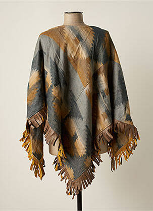 Poncho tissage lainage marron VL COLLECTION femme