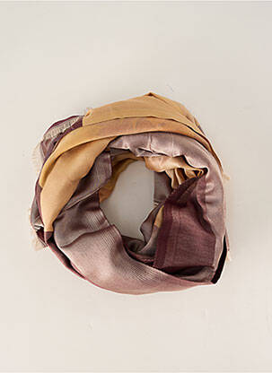 Foulard effet matière satinée marron VIA LORENZO femme