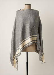 Poncho col v gris VL COLLECTION femme