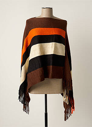 Poncho tissage lainage orange VL COLLECTION femme
