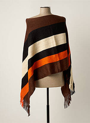 Poncho tissage lainage orange VL COLLECTION femme