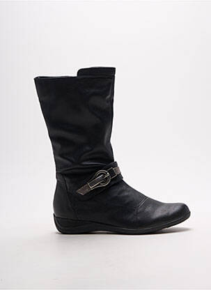 Bottes tissage satiné talon plat jusqu'à 3cm noir MADISON femme