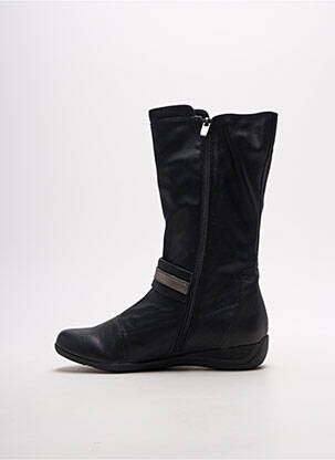 Bottes tissage satiné talon plat jusqu'à 3cm noir MADISON femme
