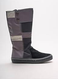 Bottes tissage satiné talon plat jusqu'à 3cm noir TBS femme