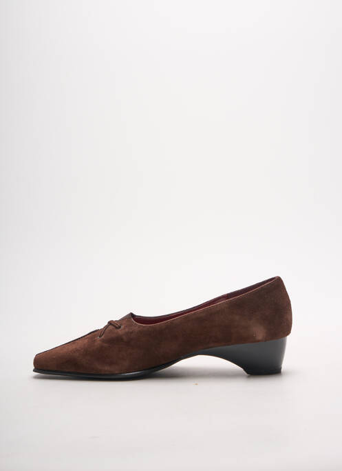 Ballerines tissage satiné talon plat jusqu'à 3cm marron SONATE femme