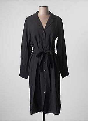 Robe mi-longue manches longues manches longues noir OBJECT femme