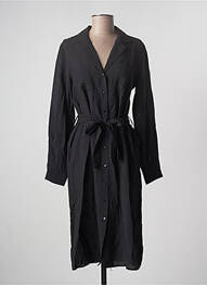 Robe mi-longue manches longues manches longues noir OBJECT femme