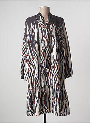 Robe mi-longue coupe fluide manches longues noir LOLA SANDRO  FERRONE femme