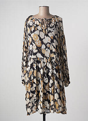 Robe mi-longue coupe fluide manches longues noir B.YOUNG femme