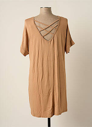 Robe courte manches courtes manches courtes marron LAMIAR femme