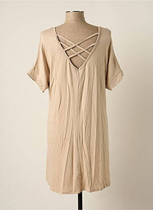 Robe courte manches courtes manches courtes beige LAMIAR femme