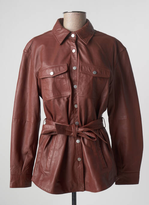 Veste en cuir marron LA PETITE ETOILE pour femme