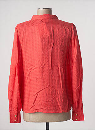Chemisier coupe droite manches longues rouge ICHI femme