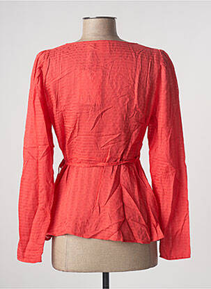 Gilet cache-cœur coupe cintrée rouge ICHI femme