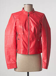 Veste simili cuir poches rouge VERO MODA femme