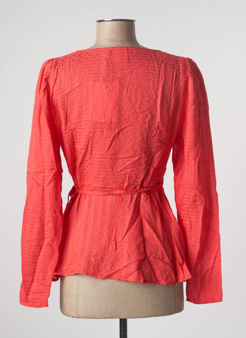 Gilet cache-cœur coupe cintrée rouge ICHI femme