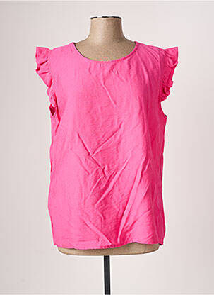 Top coupe fluide manches courtes rose LAMIAR femme