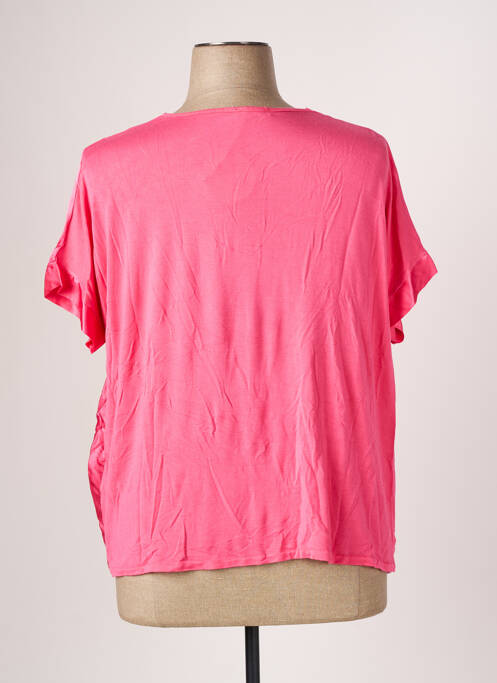 Top coupe fluide manches courtes rose ANDROMEDE femme