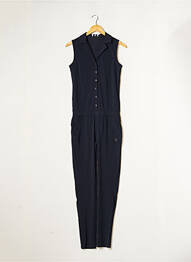 Combi-pantalon fermeture boutonnée sur le devant sans manche bleu HBT femme