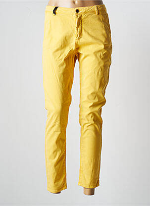 Pantalon chino taille basse taille basse jaune TEDDY SMITH femme