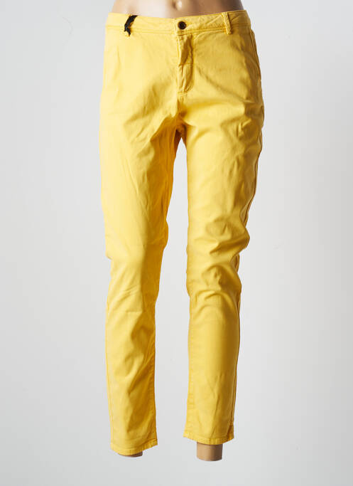 Pantalon chino taille basse taille basse jaune TEDDY SMITH femme