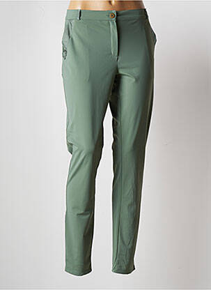 Pantalon chino fermeture zippée sous rabat boutonné taille normale vert HBT femme