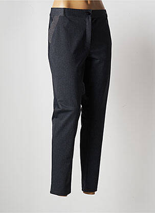 Pantalon chino fermeture zippée sous rabat boutonné taille normale gris HBT femme