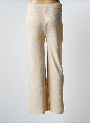 Pantalon droit stretch taille haute beige MADE IN ITALY femme