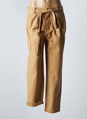 Pantalon chino tissage popeline taille haute beige OBJECT femme