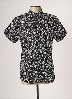 Chemise manches courtes imprimé fantaisie noir LE TEMPS DES CERISES homme