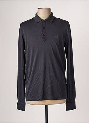 Polo manches longues manches longues noir HBT homme