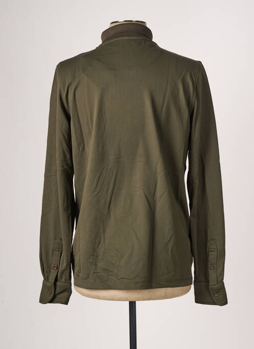 Polo manches longues manches longues vert HBT homme