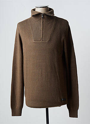 Pull stretch manches longues marron TEDDY SMITH homme