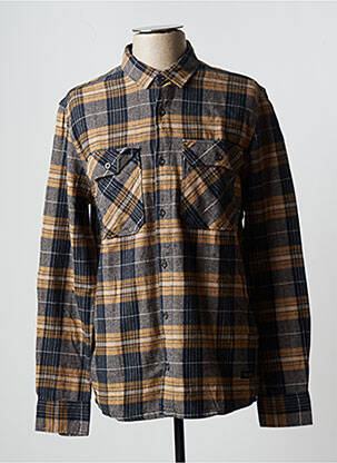 Chemise manches longues manches longues marron TEDDY SMITH homme