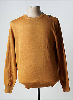 Pull tissage chiné manches longues jaune CABBEEN H.M homme