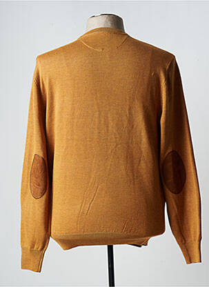 Pull tissage chiné manches longues jaune CABBEEN H.M homme