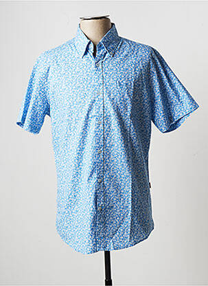 Chemise manches courtes imprimé fantaisie bleu MEN OF ALL NATION homme