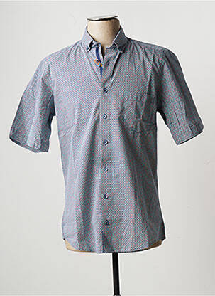 Chemise manches courtes imprimé fantaisie bleu REDMOND homme