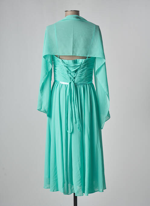 Robe mi-longue doublure fines bretelles vert FRANCE MODE femme