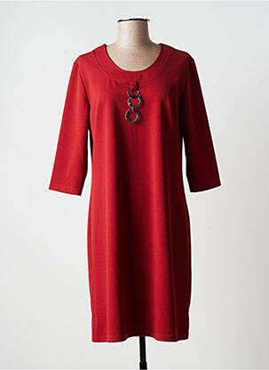 Robe mi-longue manches 3/4 manches 3/4 marron HALOGENE femme