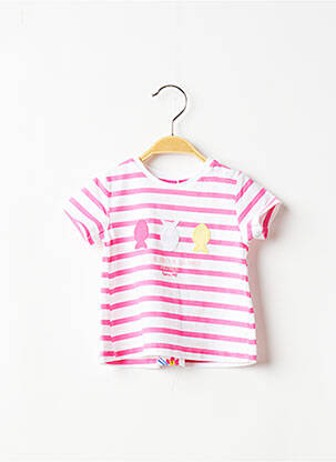 T-shirt stretch manches courtes rose WEEK END A LA MER fille