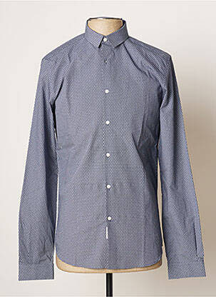 Chemise manches longues imprimé fantaisie bleu IKKS homme