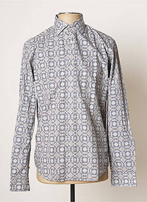 Chemise manches longues imprimé fantaisie bleu FIL NOIR homme