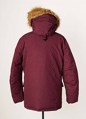 Parka poignets bords-côtes a capuche rouge TOMMY HILFIGER homme