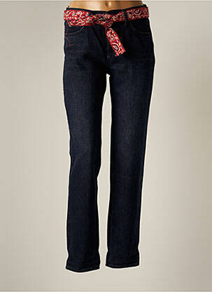 Jeans coupe droite broderie rivets taille normale bleu FIVE femme