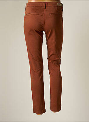 Pantalon chino tissage popeline taille normale marron FIVE femme