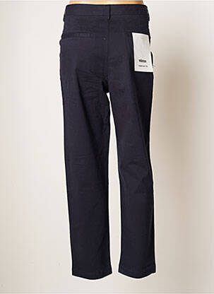 Pantalon chino fermeture zippée sous rabat boutonné taille haute bleu MINIMUM femme